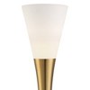 Possini Euro Design Piazza Modern Torchiere Floor Lamp with Riser 77" Tall Black Brass Metal White Glass Shade for Living Room Bedroom Office House - 2 of 4