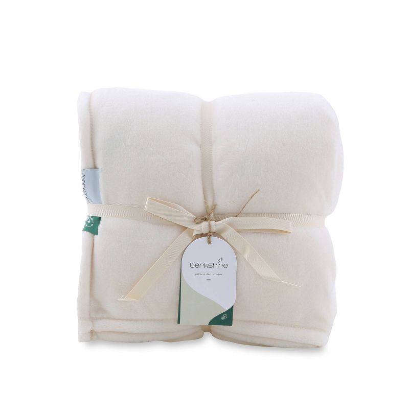 50&#34;x60&#34; 300 Recycled Velvetloft Throw Blanket Cream - Berkshire Blanket &#38; Home Co., 2 of 4