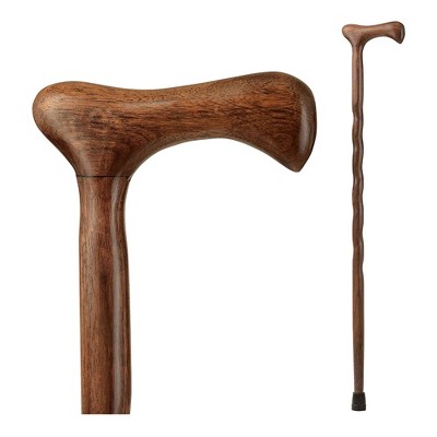 Brazos Twisted Walnut Wood T-Handle Cane 37 Inch Height