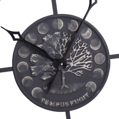 Aged Black Metal Analog Roman Numeral Wall Clock