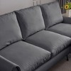 81" Modern Sectional L-Shaped Sofa Couch with Reversible Chaise Lounge, Technical Leather Upholstery - 4 of 4