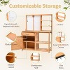 Hrinhom 50.2"W  Patio Potting Bench Table, Wooden Farmhouse Garden Workstation with Storage Shelves and Side Hook - 3 of 4