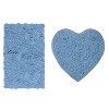 Bell Flower Collection Tufted Bath Rugs, Extra Soft and Absorbent, Non-Slip Bath Mats, Machine Washable Bathroom Mats, 2 Pcs Set, Sky Blue - 2 of 4