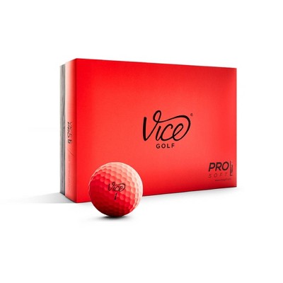 Vice Pro Soft Golf Balls - Neon Red