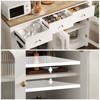 55 Inch Farmhouse Buffet Cabinet, Large Wood Narrow Kitchen Buffet Storage Cabinet for Dining Room Living Room Coffee Bar with Drawers and 4 Doors - 2 of 4