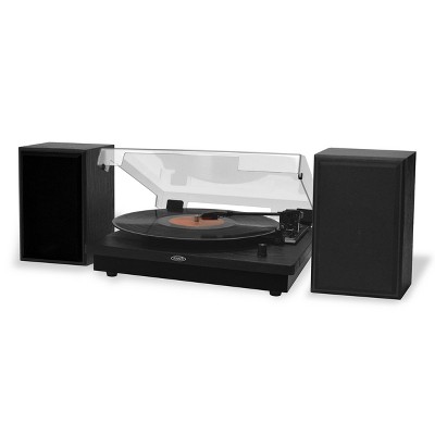 Black Belt Drive Stereo Turntable with Bluetooth and Speakers