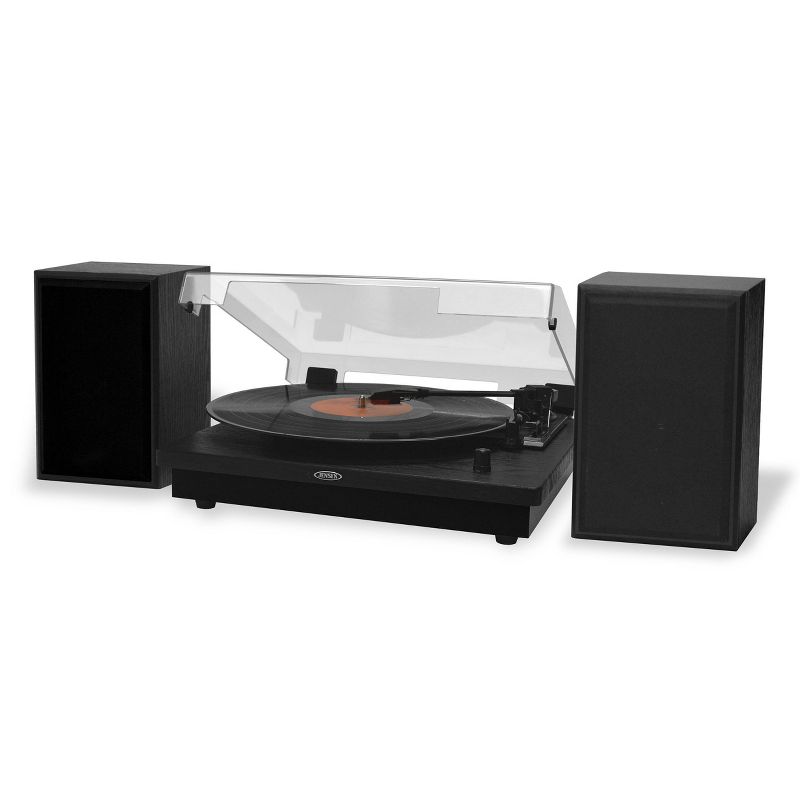 JENSEN 3-Speed Stereo Turntable with Speakers and Dual Bluetooth Transmit/Receive - Black, 5 of 7