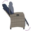 vidaXL 3 Piece Patio Dining Set with Cushions Gray Poly Rattan - 31.5" Table Length Round Leg 2 Items - 4 of 4