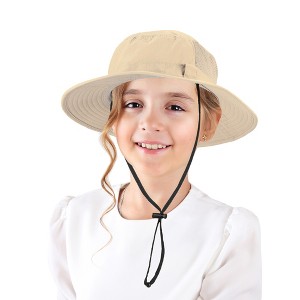 Solaris Todder Girl's Wide Brim Sun Hat, Kid's UPF 50+ Protection Hat for Camping, Hiking, Fishing - 1 of 4