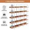 5 Tier Bookcase Home Office Open Bookshelf, Vintage Industrial Style Shelf - image 3 of 4