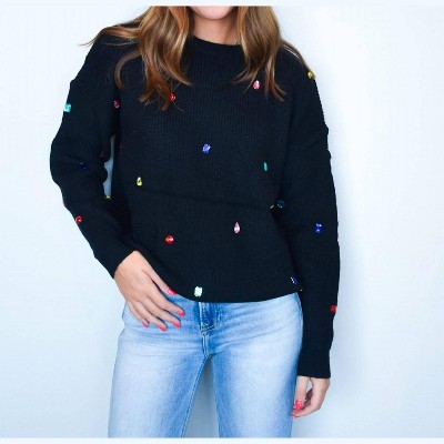 Women's Bejeweled Chunky Sweater - Main Strip