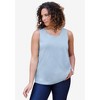 Roaman's Women's Plus Size Scalloped Cardigan And Tank Set - 3 of 4
