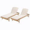 Set of 2 Outdoor Wooden Chaise Lounge Chairs with Water-Resistant Cushions, Reclining Patio Chairs for Pool, Deck, or Backyard-The Pop Home - 2 of 4