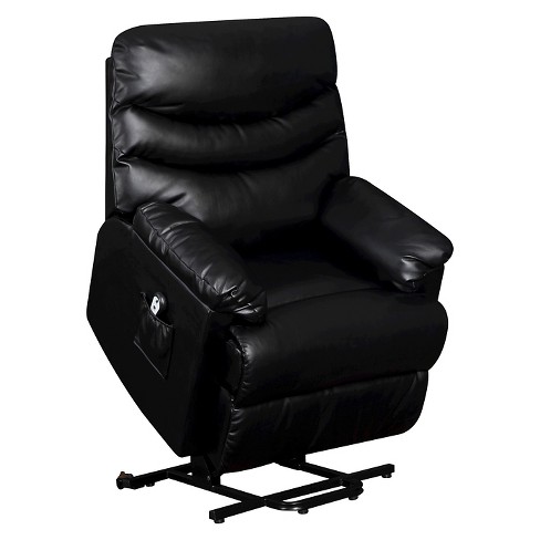 Wall Hugger Renu Leather Power Lift Recliner Chair Black ProLounger