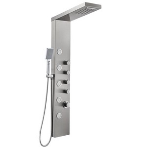 Itopfox Rainfall Waterfall Shower Tower Panel System, Stainless Steel Bathroom Shower Panel with 5 Body Sprays, 3 Handheld Showers, Wall Mount - 1 of 4