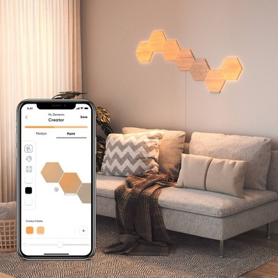 Nanoleaf 7 Panels Adjustable White Hexagon Modular LED Wall Lights