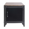 Amargosa Storage Metal Side Table Black/Dark Walnut - HOMES: Inside + Out: Industrial Loft-Inspired, Rivet Detail, Display Cabinet - 3 of 4