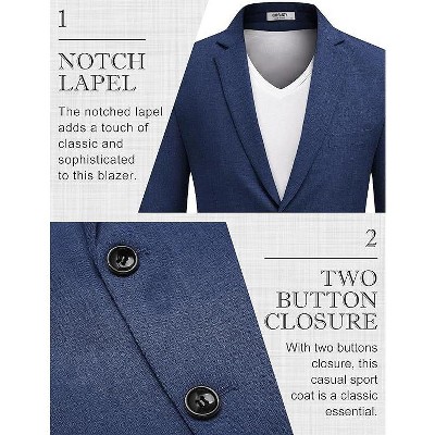 COOFANDY Men's Blazer Casual Sport Coats Two Buttons Lightweight Suit Jacket Black M — фото 4