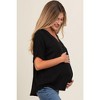 Pinkblush Black V-Neck Pin-Tuck Detail Maternity Top - 3 of 4