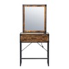 Sevobal Desks Styling Barber Station With Mirror Drawer and Charging Station, Beauty Salon Spa Equipment, Brown, 30.12"*16.73"*63.58" - 2 of 4