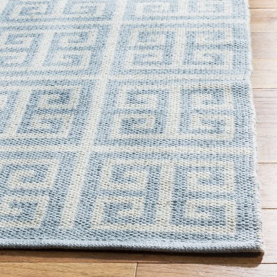 Montauk 3' x 5' Light Blue Ivory Handwoven Cotton Rug