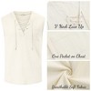 Men's Cotton Linen Tank Top Shirts Casual Sleeveless Lace Up Beach Hippie Tops Bohemian Renaissance Pirate Tunic - 4 of 4