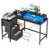 U Shaped Computer Gaming Desk, 79’’ Reversible l Shaped Computer Desk with Power Outlet & LED Strip - 3 of 4