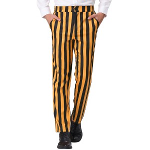 INSPIRE CHIC Men's Casual Striped Slim Fit Color Block Business Pants - 1 of 4