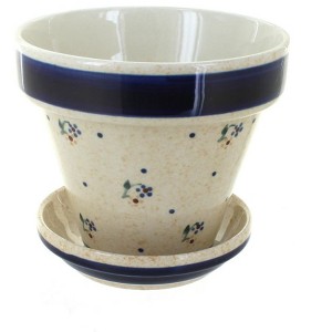 Blue Rose Polish Pottery 890-893 Zaklady Small Flower Pot - 1 of 1