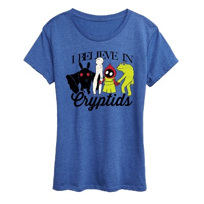 Women's - Instant Message - I Believe In Cryptids Short Sleeve Graphic T-Shirt