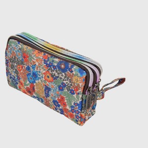 Anna-Kaci Women’s Floral Print Multi - Zip Nylon Wristlet Handbag - 1 of 4