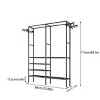 Heavy Duty Clothes Rack, 2-Tier Garment Rack with 4 Shelves, Rotatable Storage Organizer for Hanging Clothes in White & Black - 2 of 4