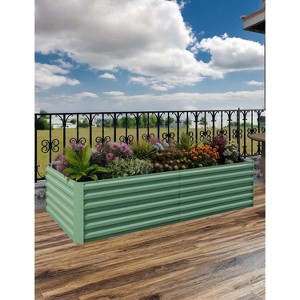 6x3x2ft Galvanized Raised Garden Bed,Deep Root Planter Box for Vegetables,Flowers,Herbs-Large Metal Raised Garden Bed Kit Outdoor,Green - 1 of 4