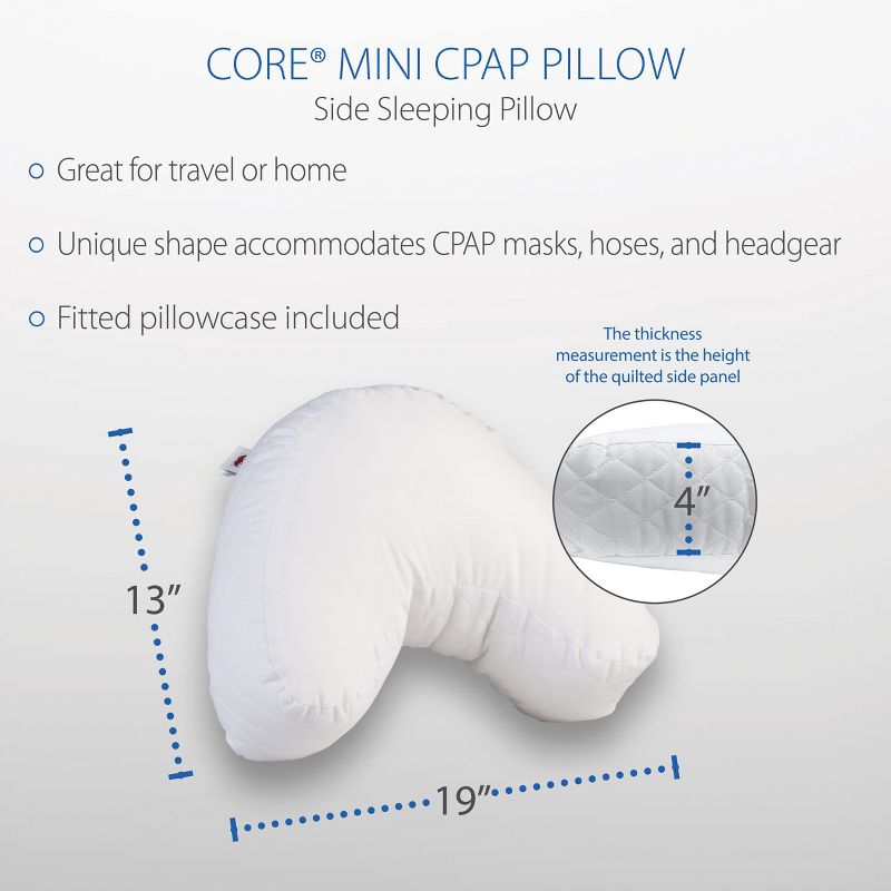 Core Products Mini Edge CPAP Pillow, With Case, 5 of 6
