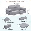 TopComfy Sectional Sofas 10-Piece Convertible Modular Play Sofa Multi-Purpose Couch for Kids Playroom Bedroom, Gray, 56"*28"*26" - 3 of 4
