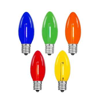 Novelty Lights C9 LED Shatterproof Plastic Christmas Replacement Bulbs 25 Pack