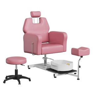 Reclining Pedicure Chair with Stool & Massage Basin, 360 Swivel Hydraulic Height-Adjustable Salon Chair for Spa & Home Use - 1 of 4