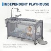 4-in-1 Portable Baby Bassinet & Playpen with Detachable Changing Table, Storage Bag, Toy Bar and Locking Wheels,Light Grey - 4 of 4