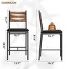 Bar Stools, Barstools, Faux Leather Upholstered Bar Chair Wooden with Back & Footrest & Thick Cushion - 2 of 4
