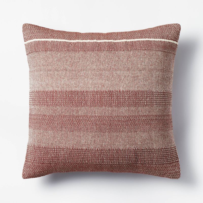 Oversized Cotton Woven Striped Square Throw Pillow - Threshold™ designed with Studio McGee, 1 of 5