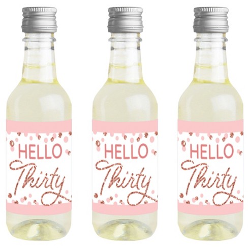 Big Dot of Happiness Paris, Ooh La La - Mini Wine & Champagne Bottle Label  Stickers - Paris Themed Baby Shower Birthday Party Favor Gift - Set of 16