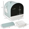 Covered Cat Litter Box with Lid and Tray for Indoor Cats Enclosed Hooded Design with Scoop Mat and Odor Filter - LAOTIES - 3 of 4