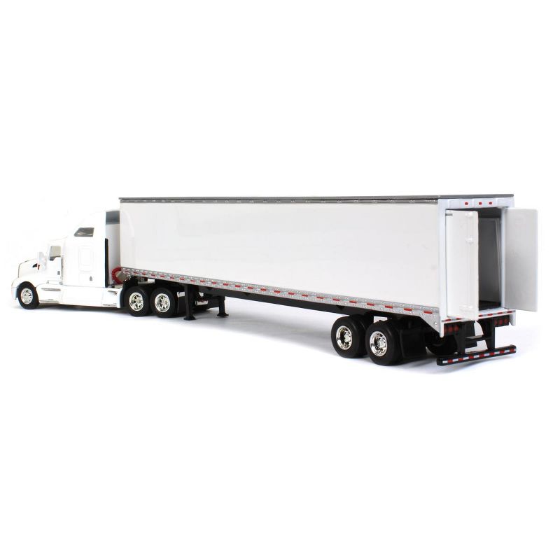 1/64 White Kenworth T660 Sleeper with Trailer with Double Rear Doors 37032, 4 of 6