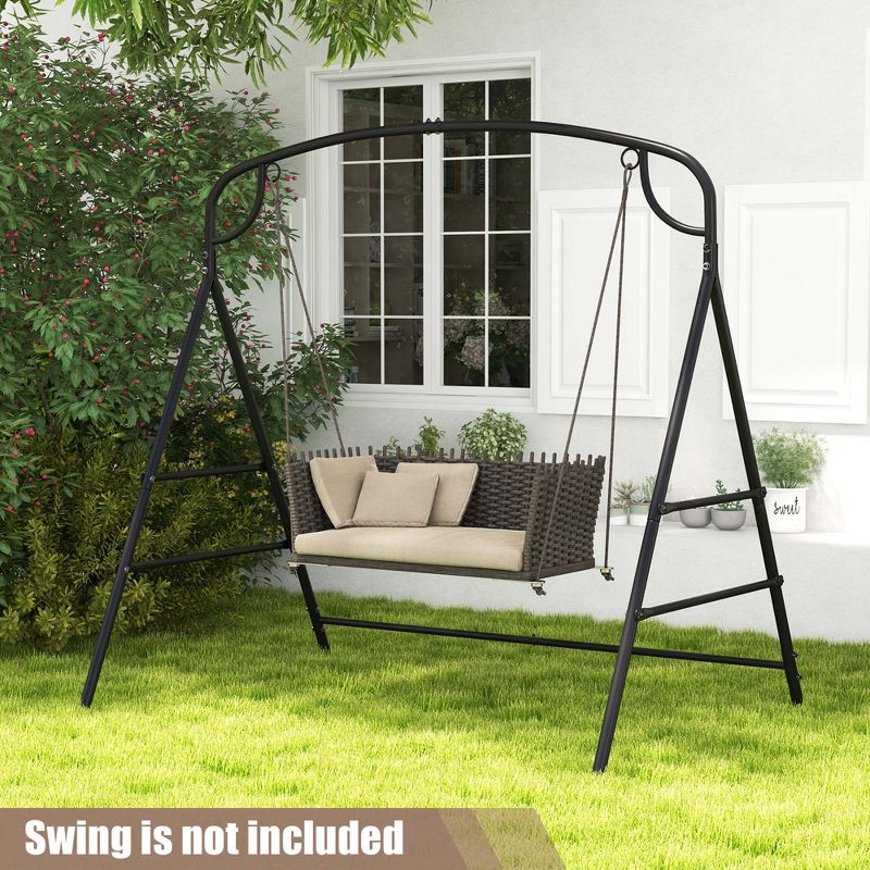 Costway Patio Metal Swing Stand Heavy-Duty A-Shaped Swing Frame with Double Side Bars, 4 of 10