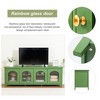 71-Inch TV Stand for TVs up to 70", Entertainment Center with Glass Doors, Storage Cabinet with Drawers, Solid Wood Frame - 4 of 4