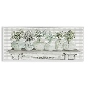 Stupell Industries Country Herb Jars on Gingham Framed Giclee Art, White, 30" x 13" - 1 of 4