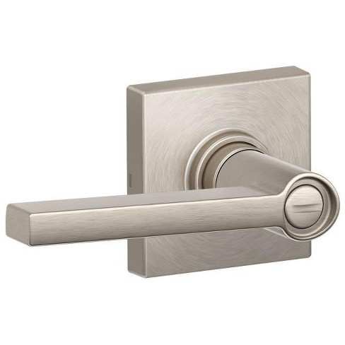 Schlage J40 Sol Col Solstice Privacy Door Lever Set With Decorative Colton Trim Formerly Dexter Satin Nickel