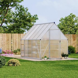 6 ft x 9 ft Aluminum PC Board Sun Room Outdoor Garden Greenhouse, Polycarbonate Board, Aluminum Frame, Weather Resistant Sunroom Enclosure - 1 of 4