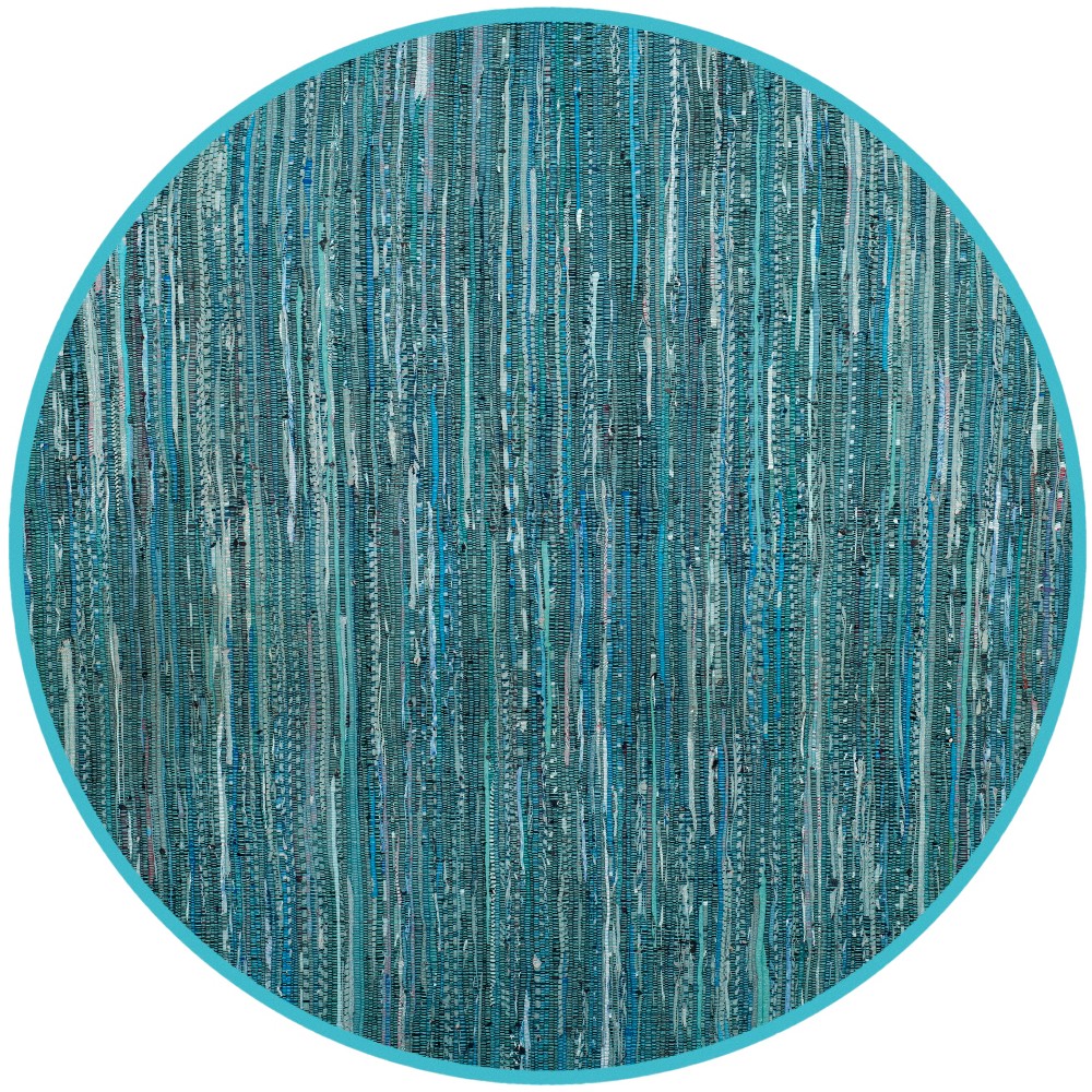 6'x6' Round Raquel Woven And Flatweave Rug Turquoise/Multi Round - Safavieh