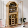 SEVOBAL Utility Storage Cabinets Arched Large Capacity Cabinet With Transparent Glass Door, 3-Layer Storage Space, Brown, 15"*30.7"*70.9" - 4 of 4